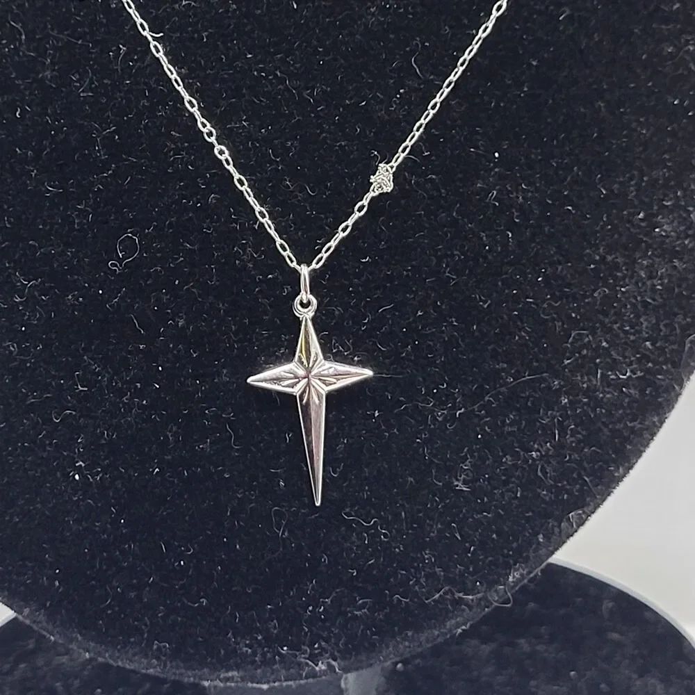 Silver Cross Dainty Sterling Silver Chain 18in